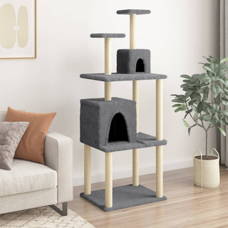 Cat Tree with Sisal Scratching Posts Dark Grey 167 cm - Giant Lobelia