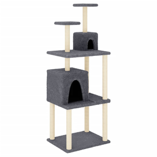 Cat Tree with Sisal Scratching Posts Dark Grey 167 cm - Giant Lobelia