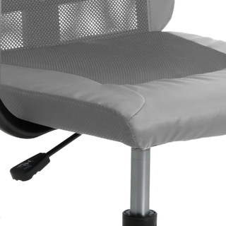 Office Chair Grey Mesh Fabric and Faux Leather - Giant Lobelia