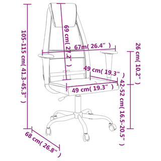 Office Chair Grey Mesh Fabric and Faux Leather - Giant Lobelia