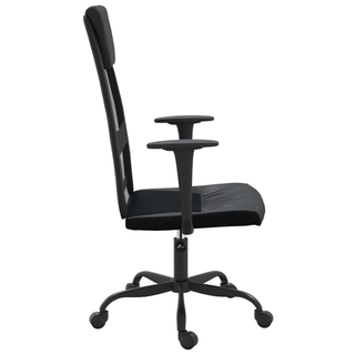 Office Chair Black Mesh Fabric and Faux Leather - Giant Lobelia