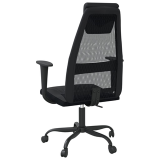 Office Chair Black Mesh Fabric and Faux Leather - Giant Lobelia