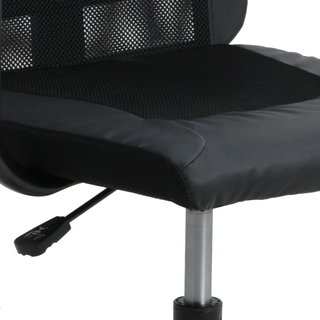 Office Chair Black Mesh Fabric and Faux Leather - Giant Lobelia