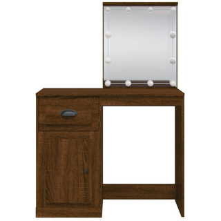 vidaXL Dressing Table with LED Lights Brown Oak 90x42x132.5 cm - Giant Lobelia