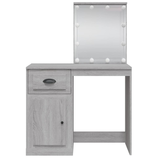 vidaXL Dressing Table with LED Lights Grey Sonoma 90x42x132.5 cm - Giant Lobelia