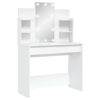 Dressing Table with LED Lights White 96x40x142 cm - Giant Lobelia