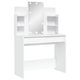 Dressing Table with LED Lights White 96x40x142 cm - Giant Lobelia