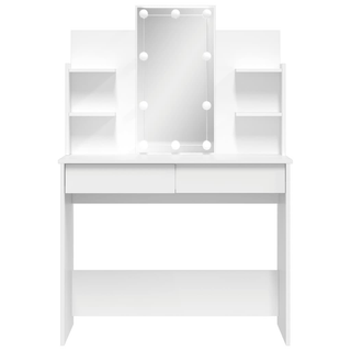 Dressing Table with LED Lights White 96x40x142 cm - Giant Lobelia