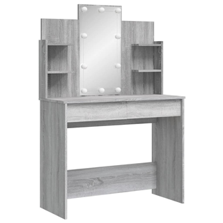 Dressing Table with LED Lights Grey Sonoma 96x40x142 cm - Giant Lobelia