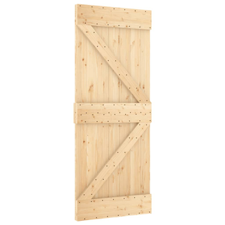 Sliding Door with Hardware Set 85x210 cm Solid Wood Pine - Giant Lobelia