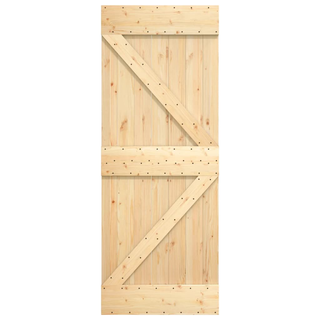 Sliding Door with Hardware Set 85x210 cm Solid Wood Pine - Giant Lobelia