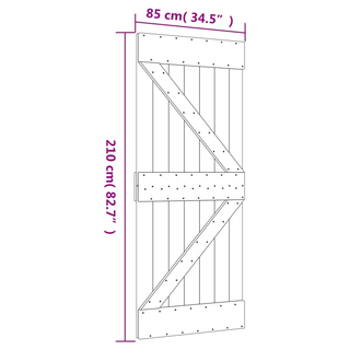 Sliding Door with Hardware Set 85x210 cm Solid Wood Pine - Giant Lobelia