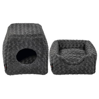 Jack and Vanilla Pet Cave Softy S 40x40x39 cm Rosette Grey - Giant Lobelia