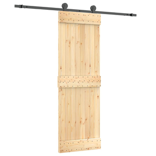 Sliding Door with Hardware Set 70x210 cm Solid Wood Pine - Giant Lobelia