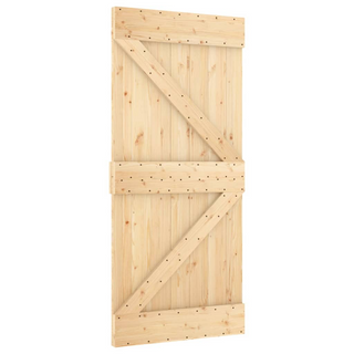 Sliding Door with Hardware Set 95x210 cm Solid Wood Pine - Giant Lobelia