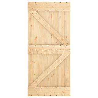 Sliding Door with Hardware Set 95x210 cm Solid Wood Pine - Giant Lobelia