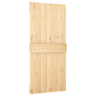 Sliding Door with Hardware Set 95x210 cm Solid Wood Pine - Giant Lobelia