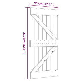 Sliding Door with Hardware Set 95x210 cm Solid Wood Pine - Giant Lobelia