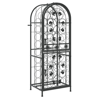 Wine Rack for 41 Bottles Black 45x36x120 cm Wrought Iron - Giant Lobelia