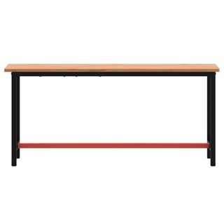 Workbench 180x55x81.5 cm Solid Wood Beech and Metal - Giant Lobelia