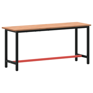 Workbench 180x55x81.5 cm Solid Wood Beech and Metal - Giant Lobelia