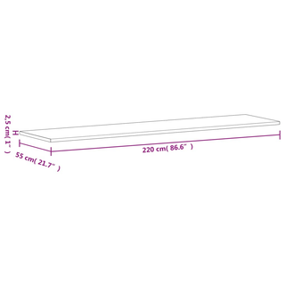 Workbench Top 220x55x2.5 cm Solid Wood Beech - Giant Lobelia