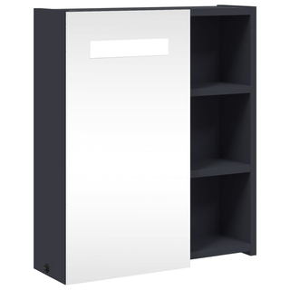 Bathroom Mirror Cabinet with LED Light Grey 45x13x52 cm - Giant Lobelia