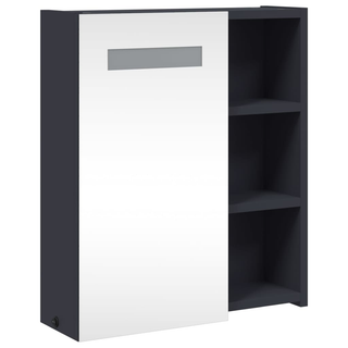 Bathroom Mirror Cabinet with LED Light Grey 45x13x52 cm - Giant Lobelia