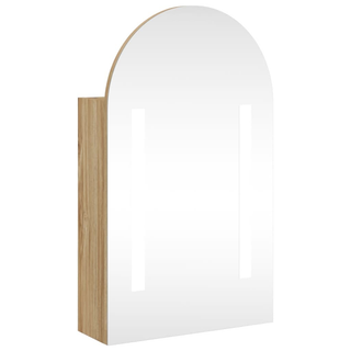 Bathroom Mirror Cabinet with LED Light Arched Oak 42x13x70 cm - Giant Lobelia