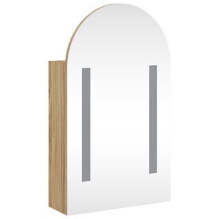 Bathroom Mirror Cabinet with LED Light Arched Oak 42x13x70 cm - Giant Lobelia