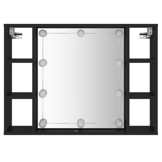 vidaXL Mirror Cabinet with LED Black 76x15x55 cm - Giant Lobelia