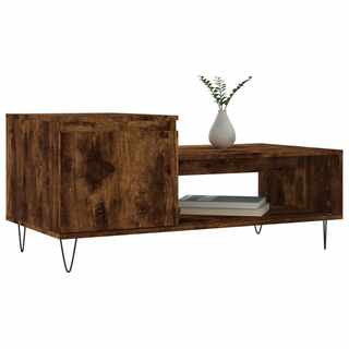 vidaXL Coffee Table Smoked Oak 100x50x45 cm Engineered Wood - Giant Lobelia