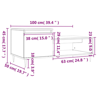 vidaXL Coffee Table Concrete Grey 100x50x45 cm Engineered Wood - Giant Lobelia