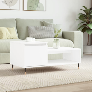 vidaXL Coffee Table White 100x50x45 cm Engineered Wood - Giant Lobelia