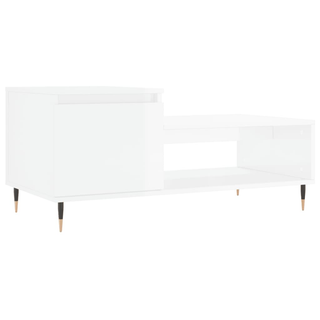 vidaXL Coffee Table High Gloss White 100x50x45 cm Engineered Wood - Giant Lobelia