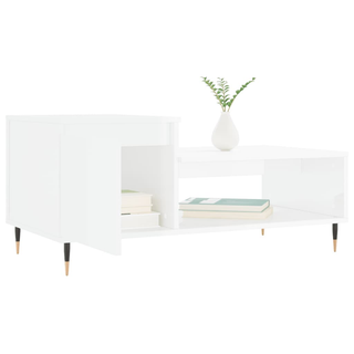 vidaXL Coffee Table High Gloss White 100x50x45 cm Engineered Wood - Giant Lobelia