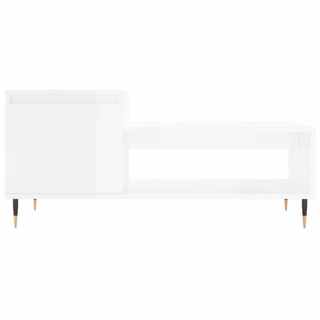 vidaXL Coffee Table High Gloss White 100x50x45 cm Engineered Wood - Giant Lobelia