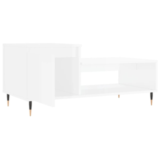 vidaXL Coffee Table High Gloss White 100x50x45 cm Engineered Wood - Giant Lobelia