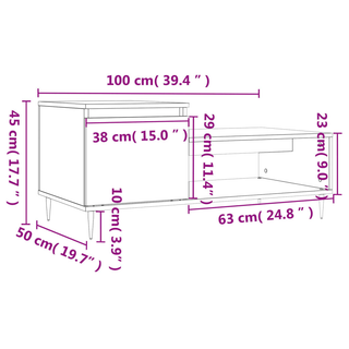 vidaXL Coffee Table High Gloss White 100x50x45 cm Engineered Wood - Giant Lobelia