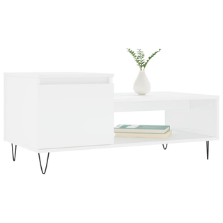 vidaXL Coffee Table White 100x50x45 cm Engineered Wood - Giant Lobelia