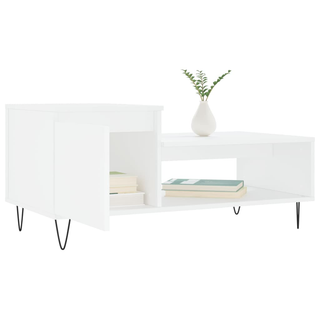 vidaXL Coffee Table White 100x50x45 cm Engineered Wood - Giant Lobelia