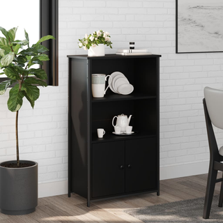 vidaXL Highboard Black 62x32x103.5 cm Engineered Wood - Giant Lobelia