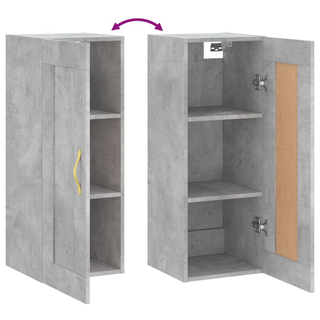 vidaXL Wall Mounted Cabinet Concrete Grey 34.5x34x90 cm Engineered Wood - Giant Lobelia