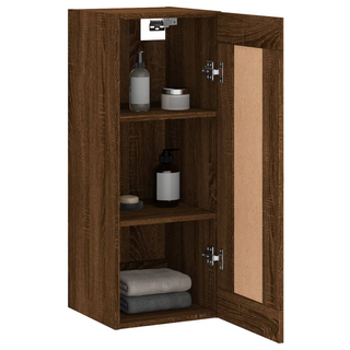 vidaXL Wall Mounted Cabinet Brown Oak 34.5x34x90 cm Engineered Wood - Giant Lobelia