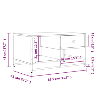 vidaXL Coffee Table Smoked Oak 85.5x51x45 cm Engineered Wood - Giant Lobelia