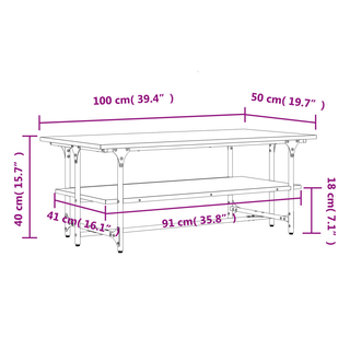 vidaXL Coffee Table Black 100x50x40 cm Engineered Wood - Giant Lobelia