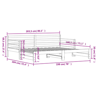 vidaXL Daybed with Trundle Black 90x200 cm Solid Wood Pine - Giant Lobelia