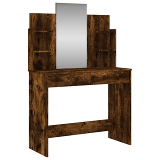 Dressing Table with Mirror Smoked Oak 96x39x142 cm - Giant Lobelia