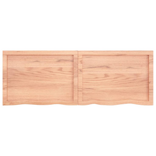 Bathroom Countertop Light Brown 140x50x(2-6)cm Treated Solid Wood - Giant Lobelia