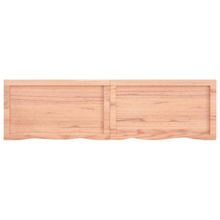 Bathroom Countertop Light Brown 140x40x(2-6)cm Treated Solid Wood - Giant Lobelia